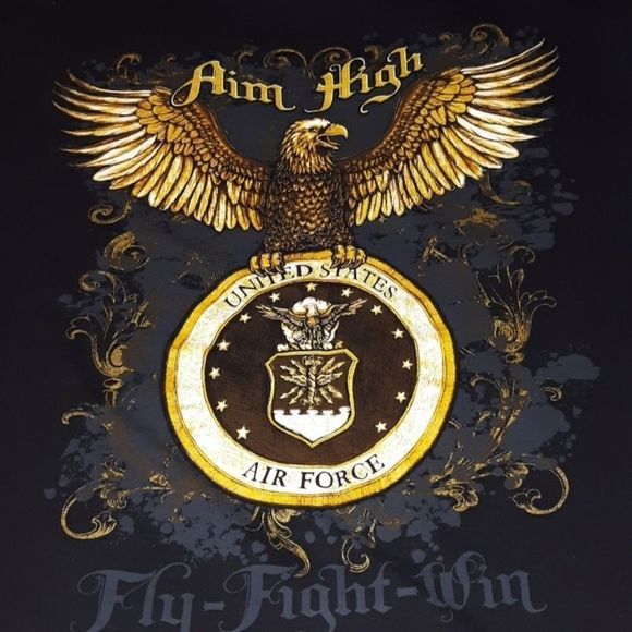 USAF Air Force Aim High Fly-Fight-Win T-Shirt L - Picture 2 of 4